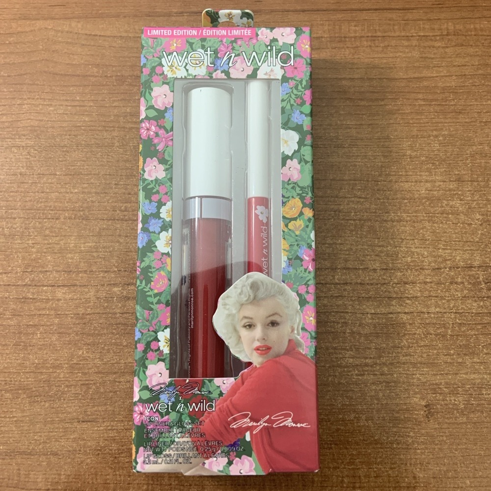 Wet N Wild X Marilyn Monroe Limited Edition Lip liner & Gloss Kit Set New RED